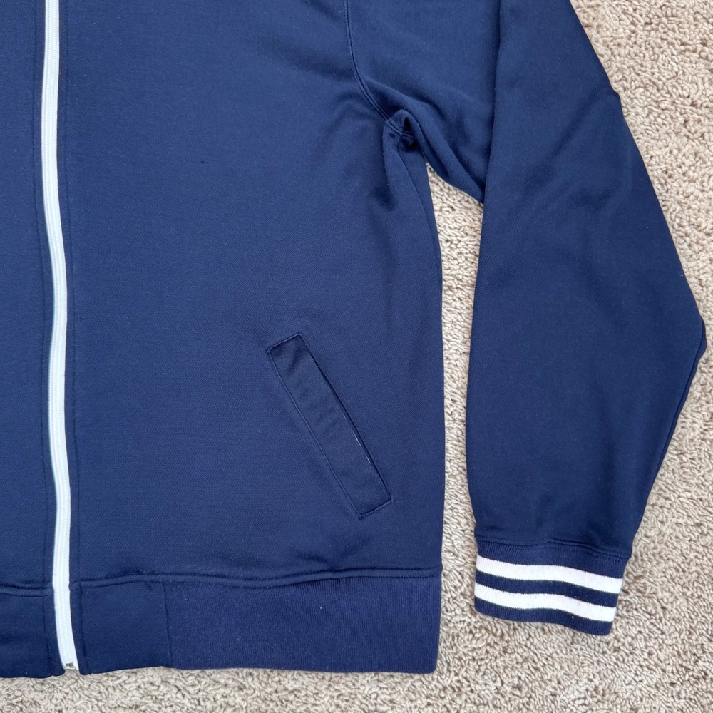 Eddie Bauer Track Jacket Mens L Full‎ Zip Navy Blue White Stripe Lightweight Top - Picture 5 of 10